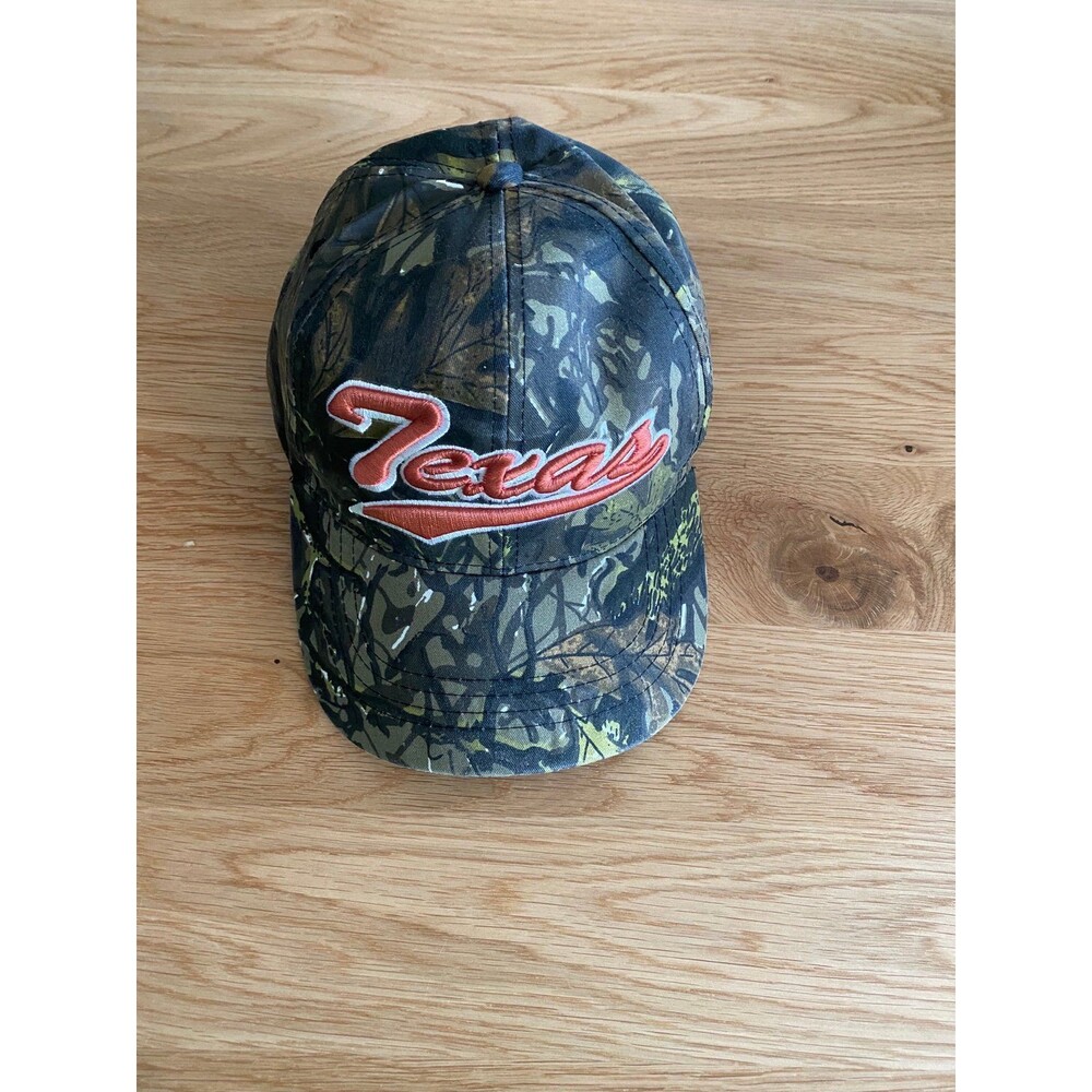 Texas Camo Burnt Orange Hat Baseball Cap Embroidered